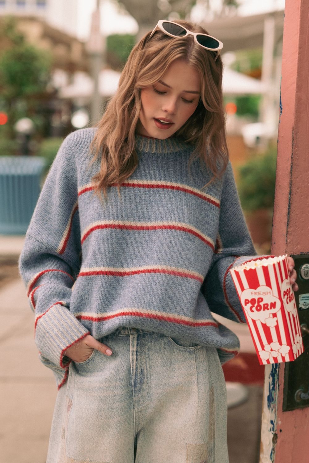 Crew Neck Striped Sweater