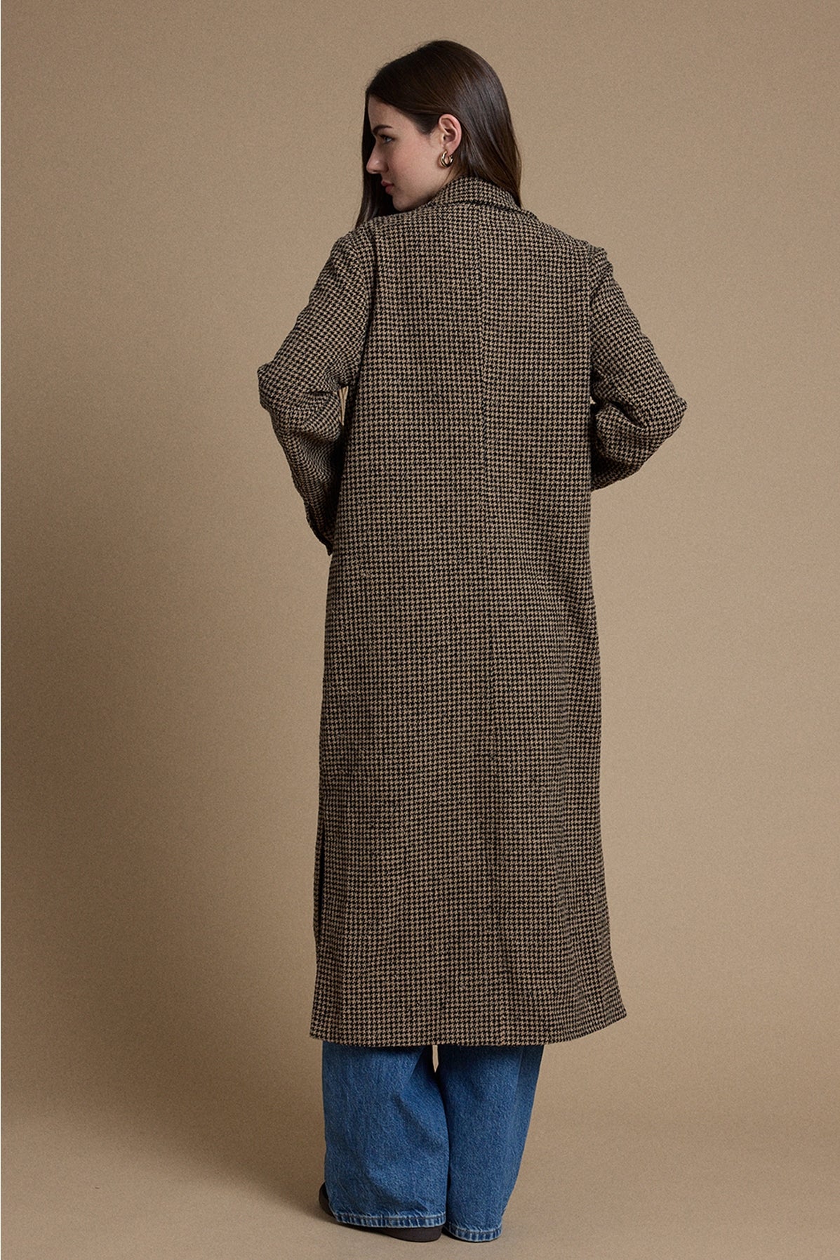 Houndstooth Long Coat
