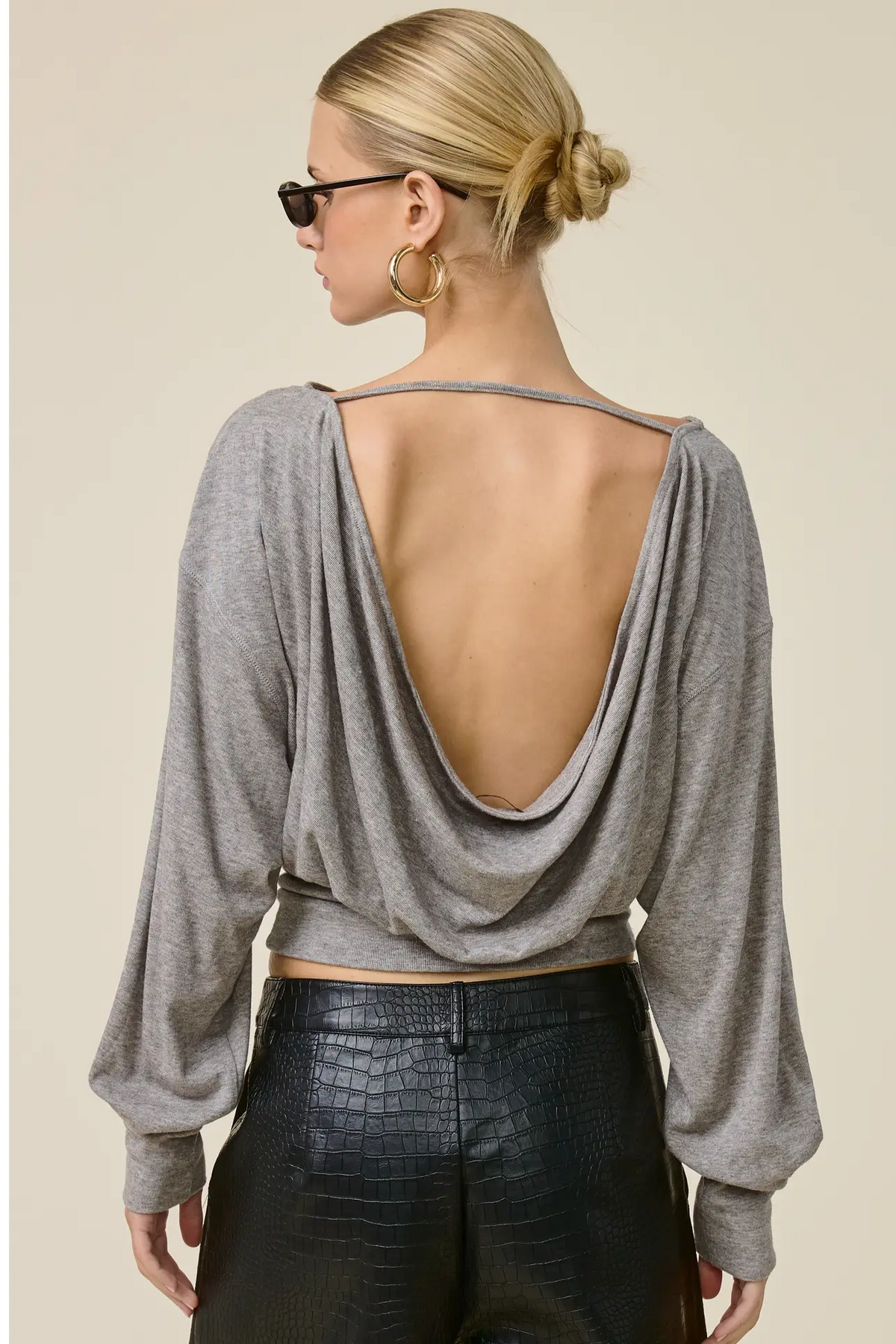 Reversible Open Back Cowl Top