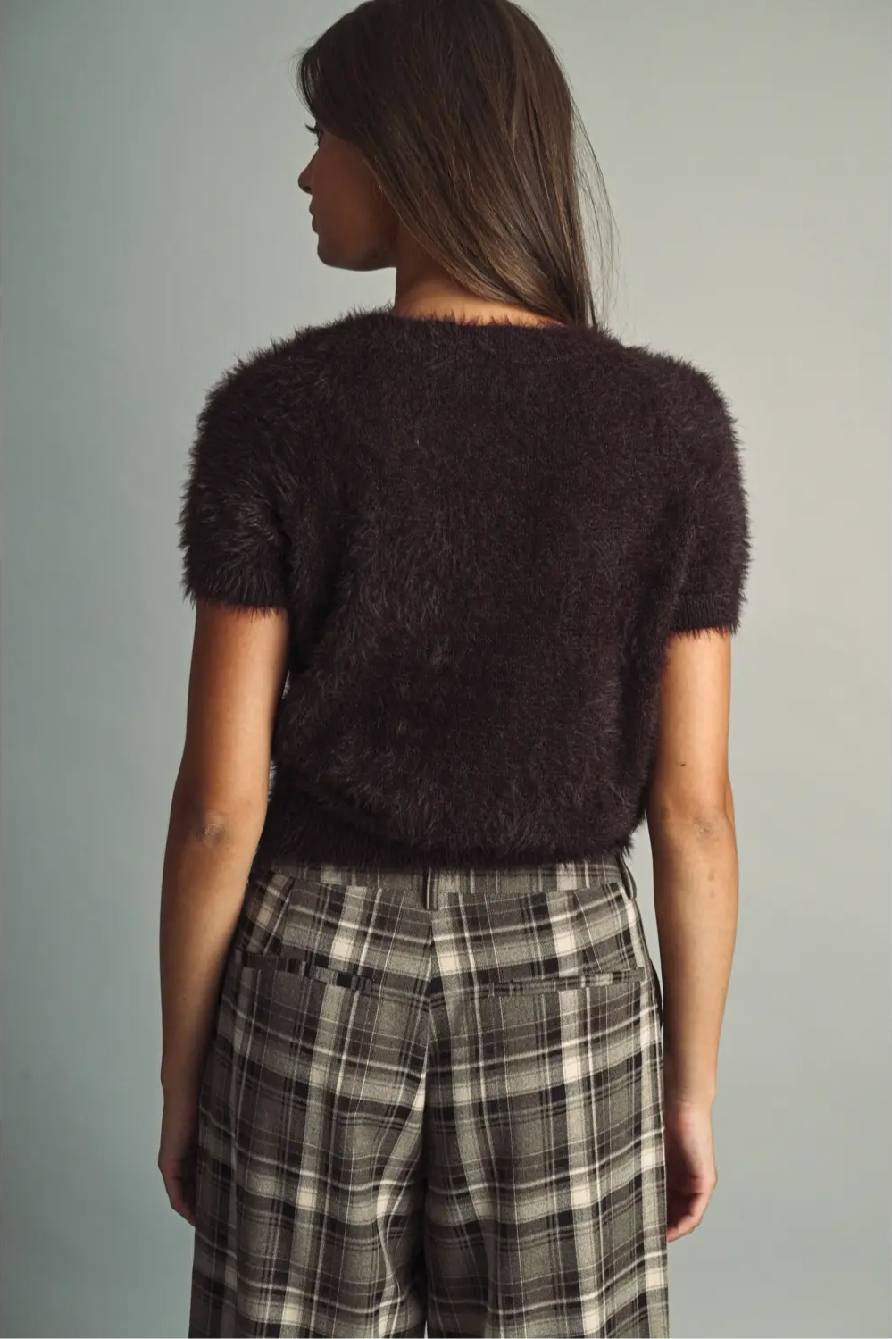 Fuzzy Half Sleeve Sweater